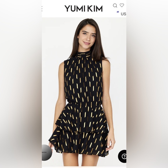 Yumi Kim Dresses & Skirts - Yumi Kim Kiss Me Dress in Black & Gold